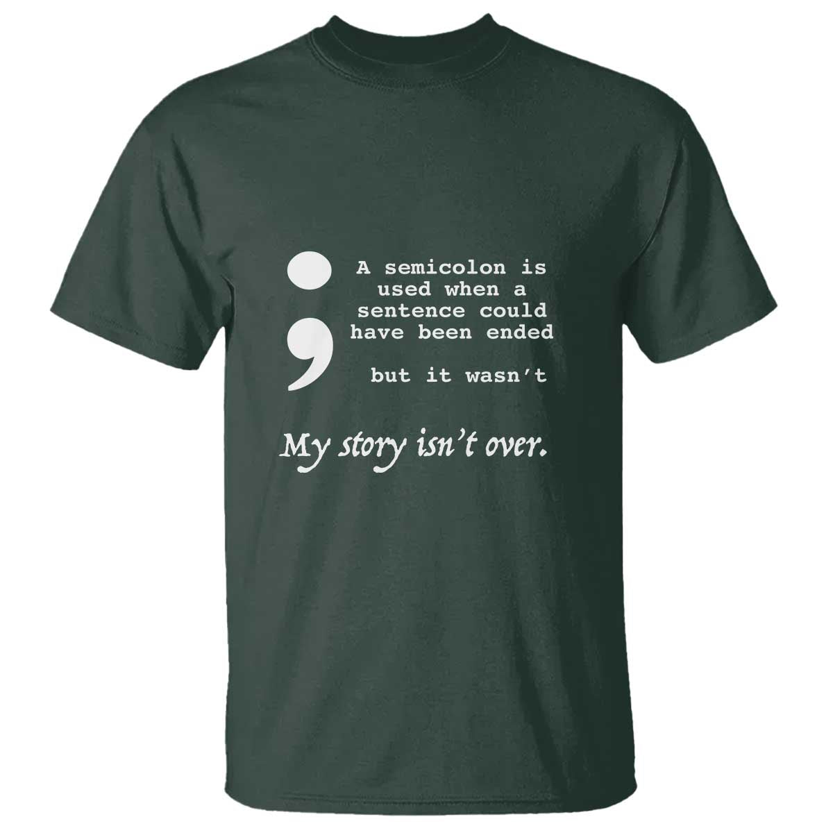 Suicide Prevention Awareness T Shirt Semicolon Symbol for Mental Health Support - Wonder Print Shop