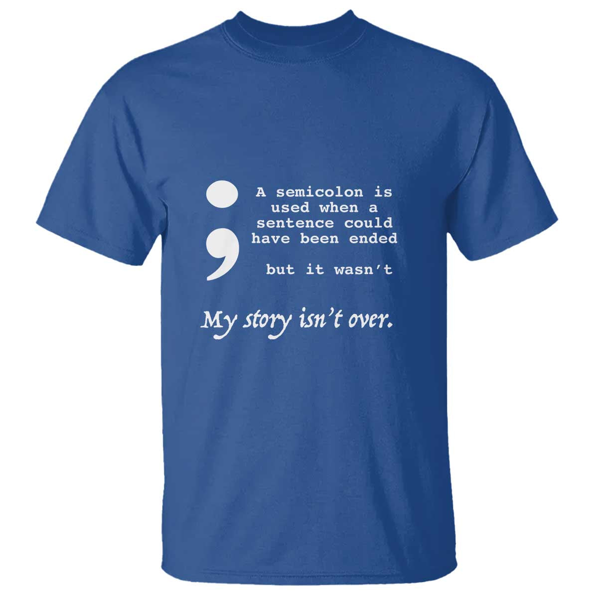 Suicide Prevention Awareness T Shirt Semicolon Symbol for Mental Health Support - Wonder Print Shop