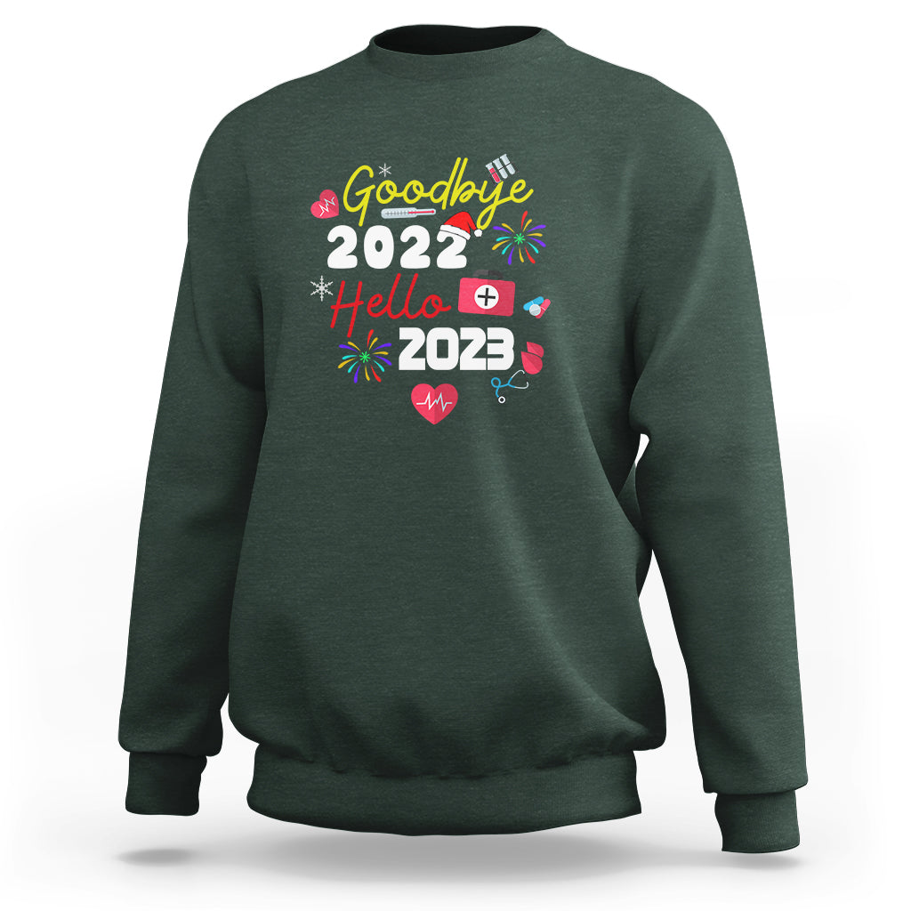 Nurse Sweatshirt Happy New Year 2023 Crew Nurse - Wonder Print Shop