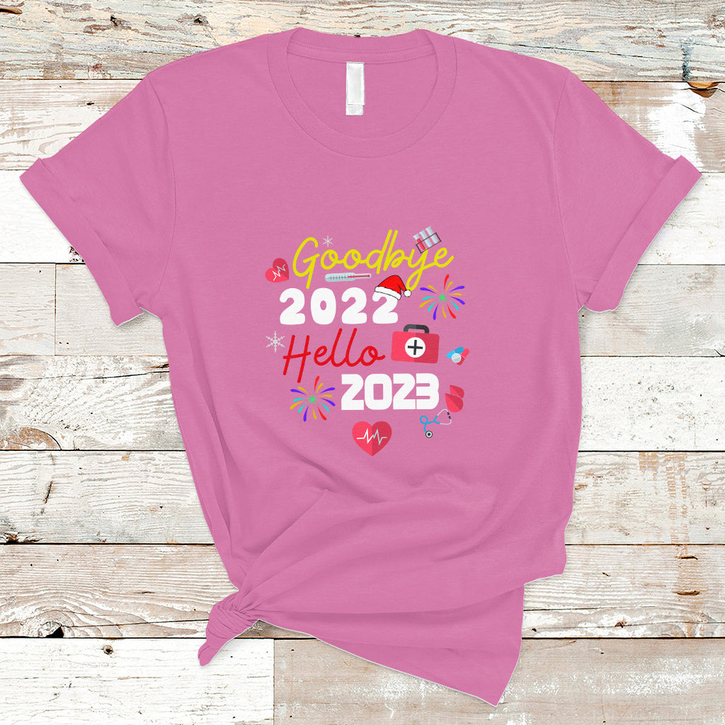 Nurse T Shirt Happy New Year 2023 Crew Nurse - Wonder Print Shop
