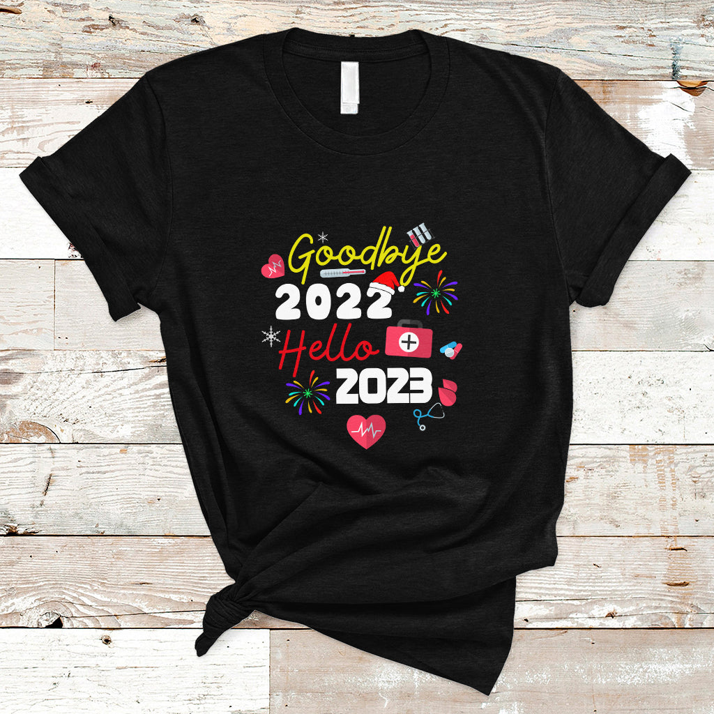 Nurse T Shirt Happy New Year 2023 Crew Nurse - Wonder Print Shop