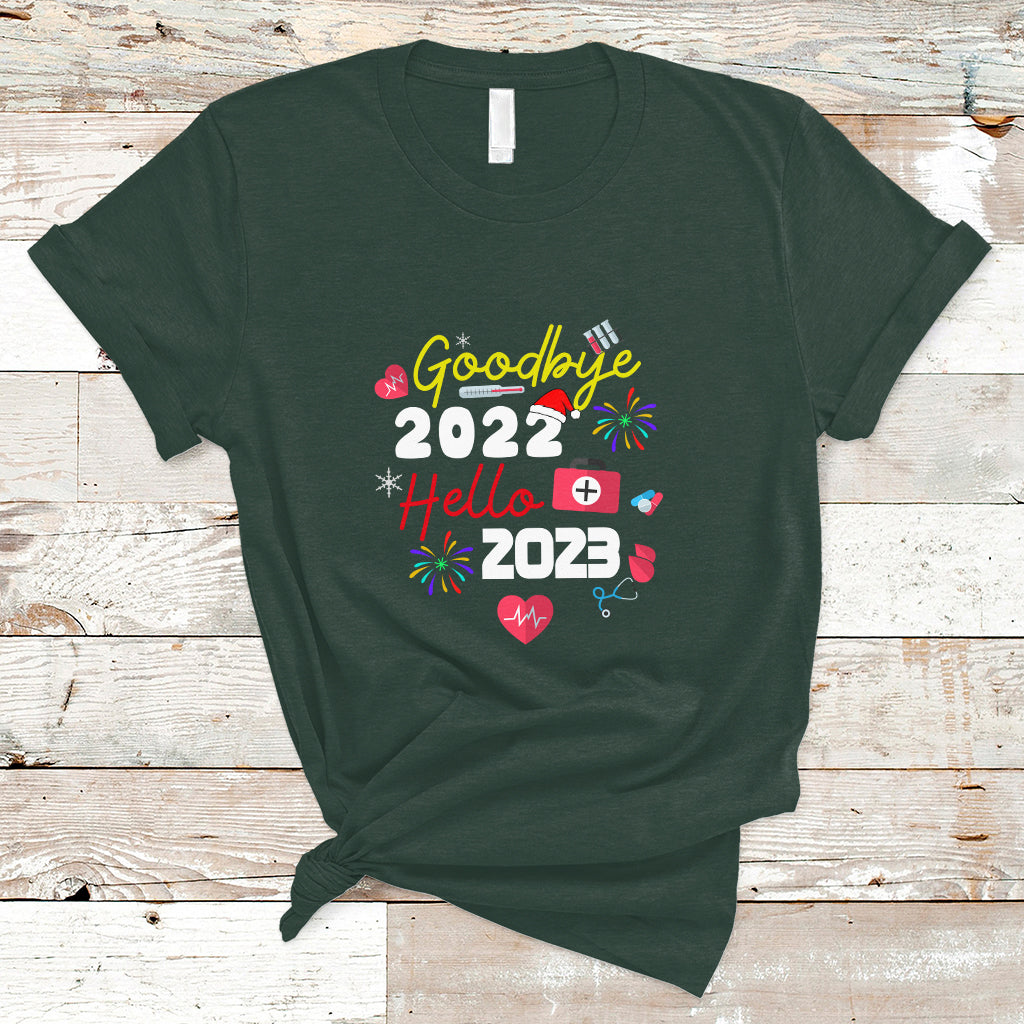 Nurse T Shirt Happy New Year 2023 Crew Nurse - Wonder Print Shop