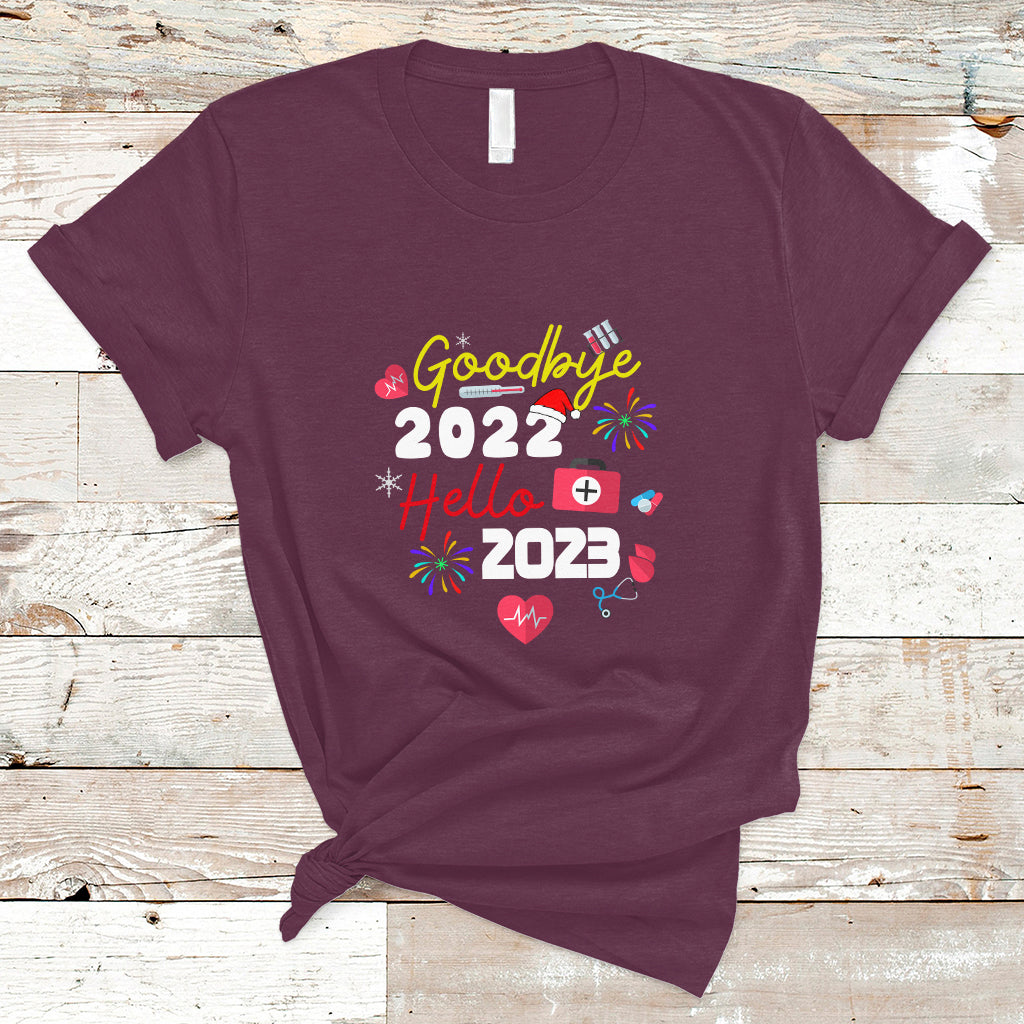 Nurse T Shirt Happy New Year 2023 Crew Nurse - Wonder Print Shop