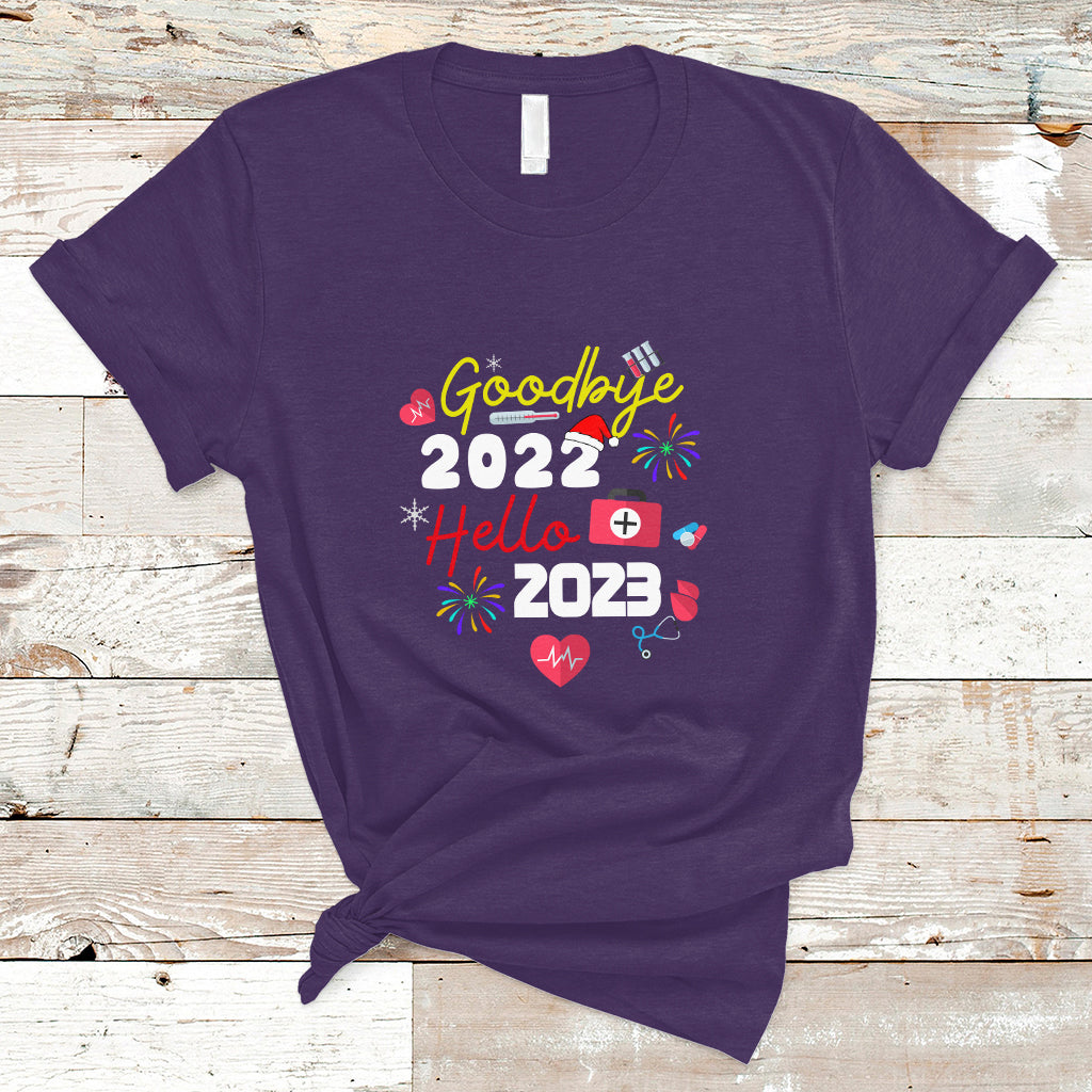 Nurse T Shirt Happy New Year 2023 Crew Nurse - Wonder Print Shop