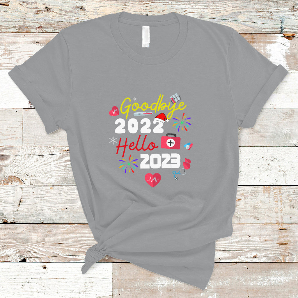 Nurse T Shirt Happy New Year 2023 Crew Nurse - Wonder Print Shop