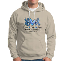 Human Trafficking Awareness Hoodie Peace Love Hope - Wonder Print Shop