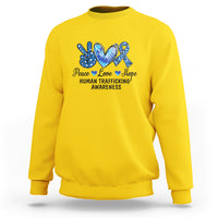 Human Trafficking Awareness Sweatshirt Peace Love Hope - Wonder Print Shop