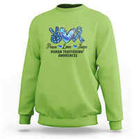 Human Trafficking Awareness Sweatshirt Peace Love Hope - Wonder Print Shop