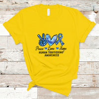 Human Trafficking Awareness T Shirt Peace Love Hope - Wonder Print Shop