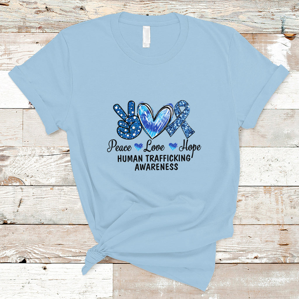 Human Trafficking Awareness T Shirt Peace Love Hope - Wonder Print Shop