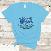 Human Trafficking Awareness T Shirt Peace Love Hope - Wonder Print Shop