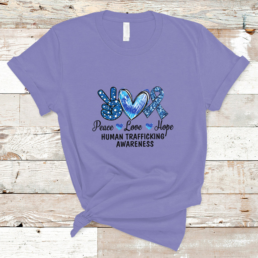 Human Trafficking Awareness T Shirt Peace Love Hope - Wonder Print Shop