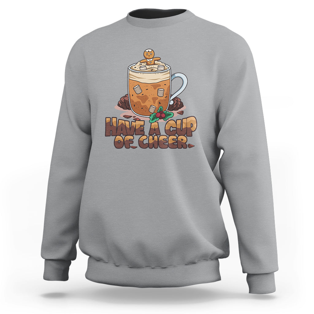 Retro Groovy Have A Cup Of Cheer Christmas Sweatshirt - Wonder Print Shop