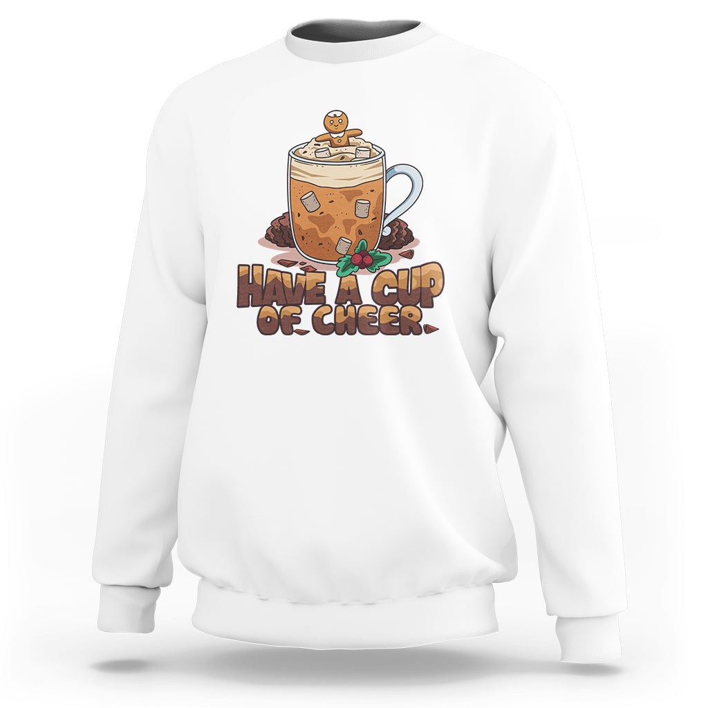 Retro Groovy Have A Cup Of Cheer Christmas Sweatshirt - Wonder Print Shop