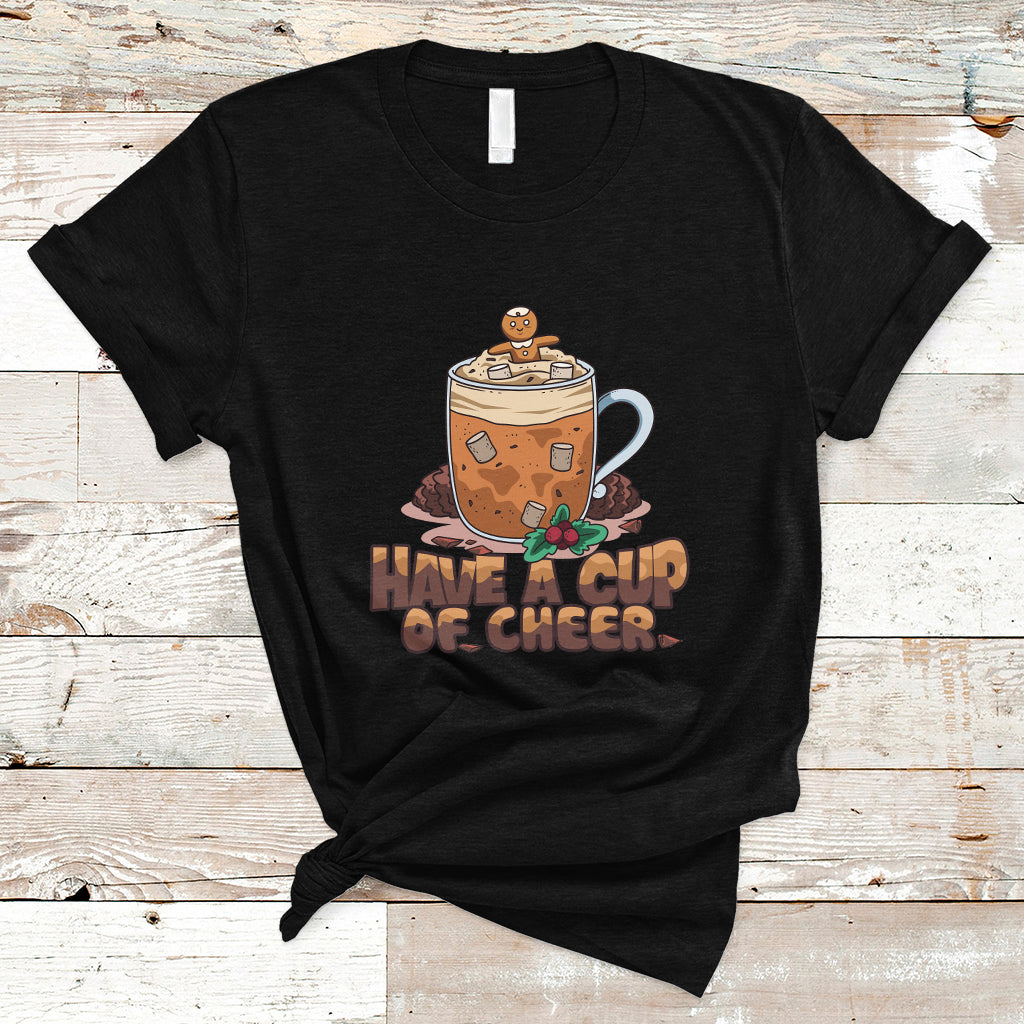 Retro Groovy Have A Cup Of Cheer Christmas T Shirt - Wonder Print Shop