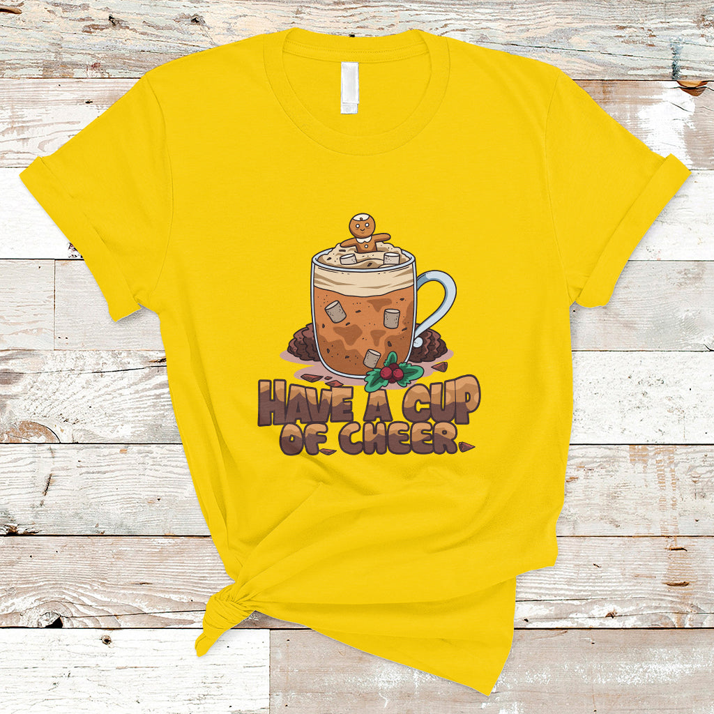 Retro Groovy Have A Cup Of Cheer Christmas T Shirt - Wonder Print Shop