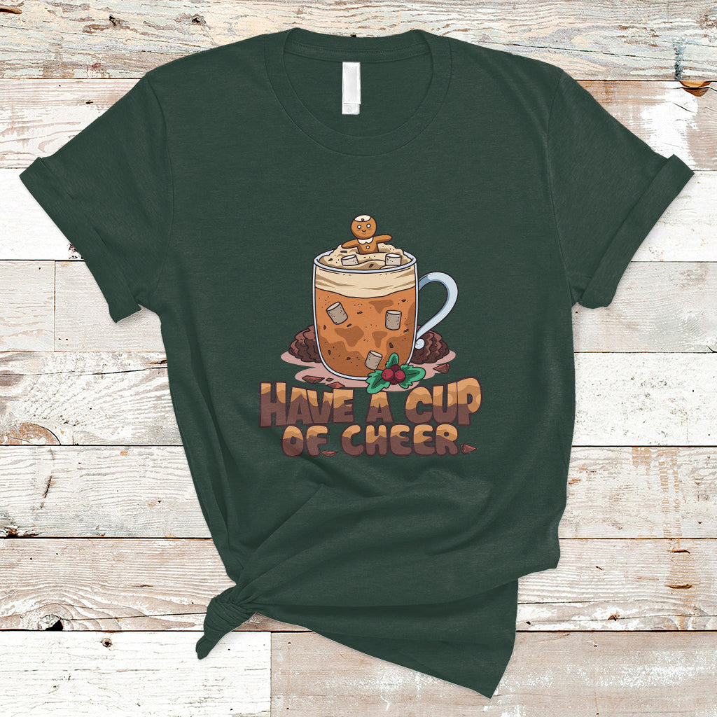 Retro Groovy Have A Cup Of Cheer Christmas T Shirt - Wonder Print Shop