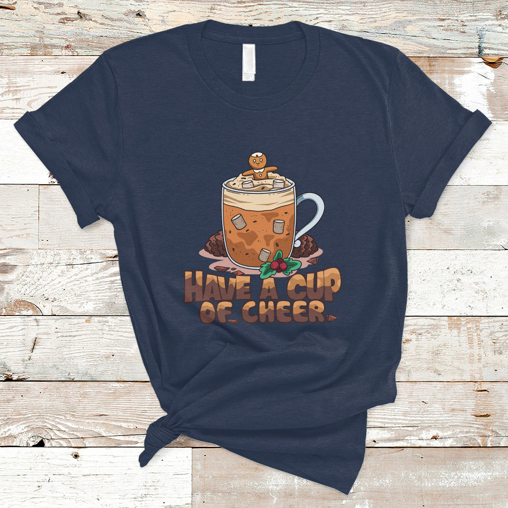 Retro Groovy Have A Cup Of Cheer Christmas T Shirt - Wonder Print Shop