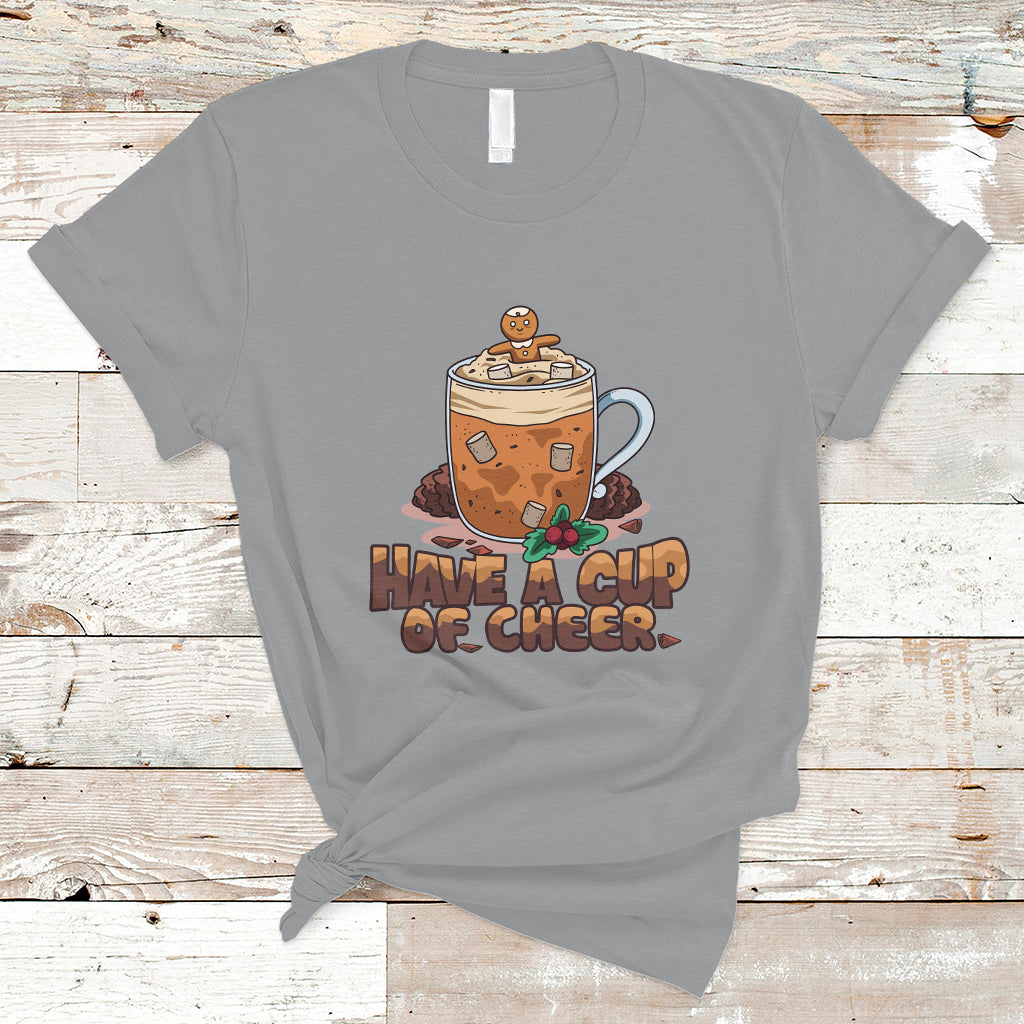 Retro Groovy Have A Cup Of Cheer Christmas T Shirt - Wonder Print Shop