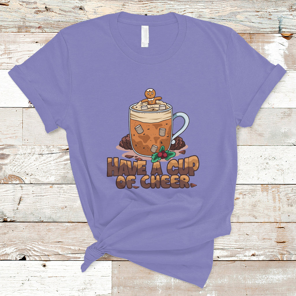 Retro Groovy Have A Cup Of Cheer Christmas T Shirt - Wonder Print Shop