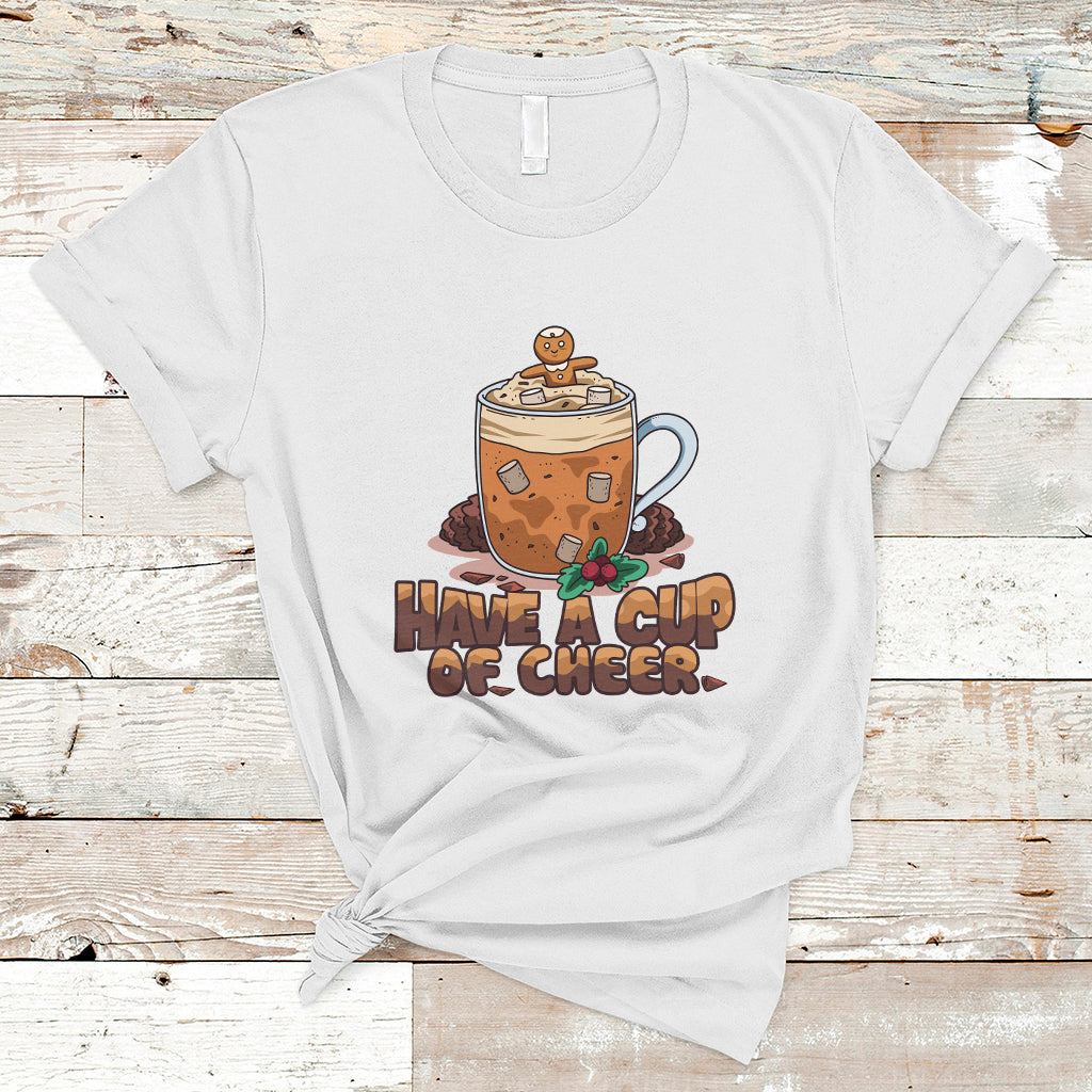 Retro Groovy Have A Cup Of Cheer Christmas T Shirt - Wonder Print Shop