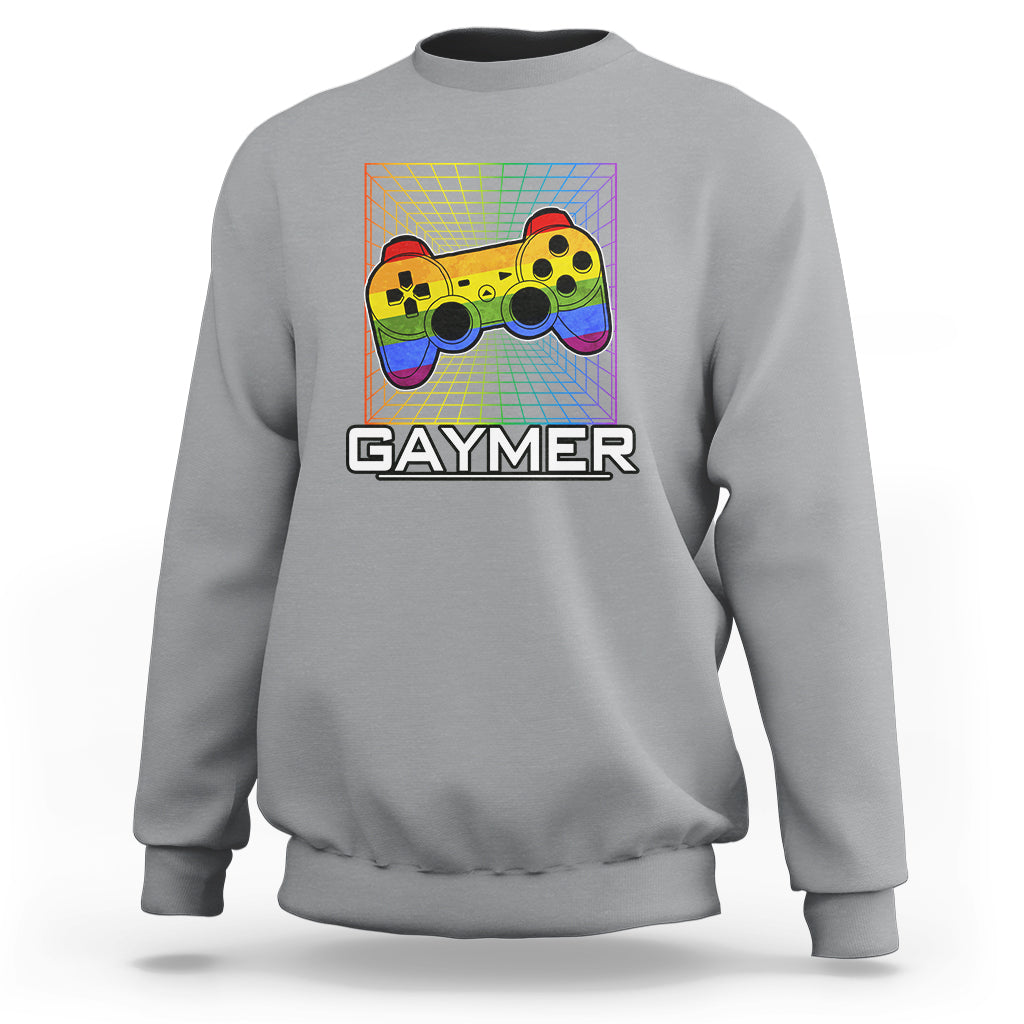GAYMER Sweatshirt LGBT Pride Gay Gamer Rainbow Controller - Wonder Print Shop