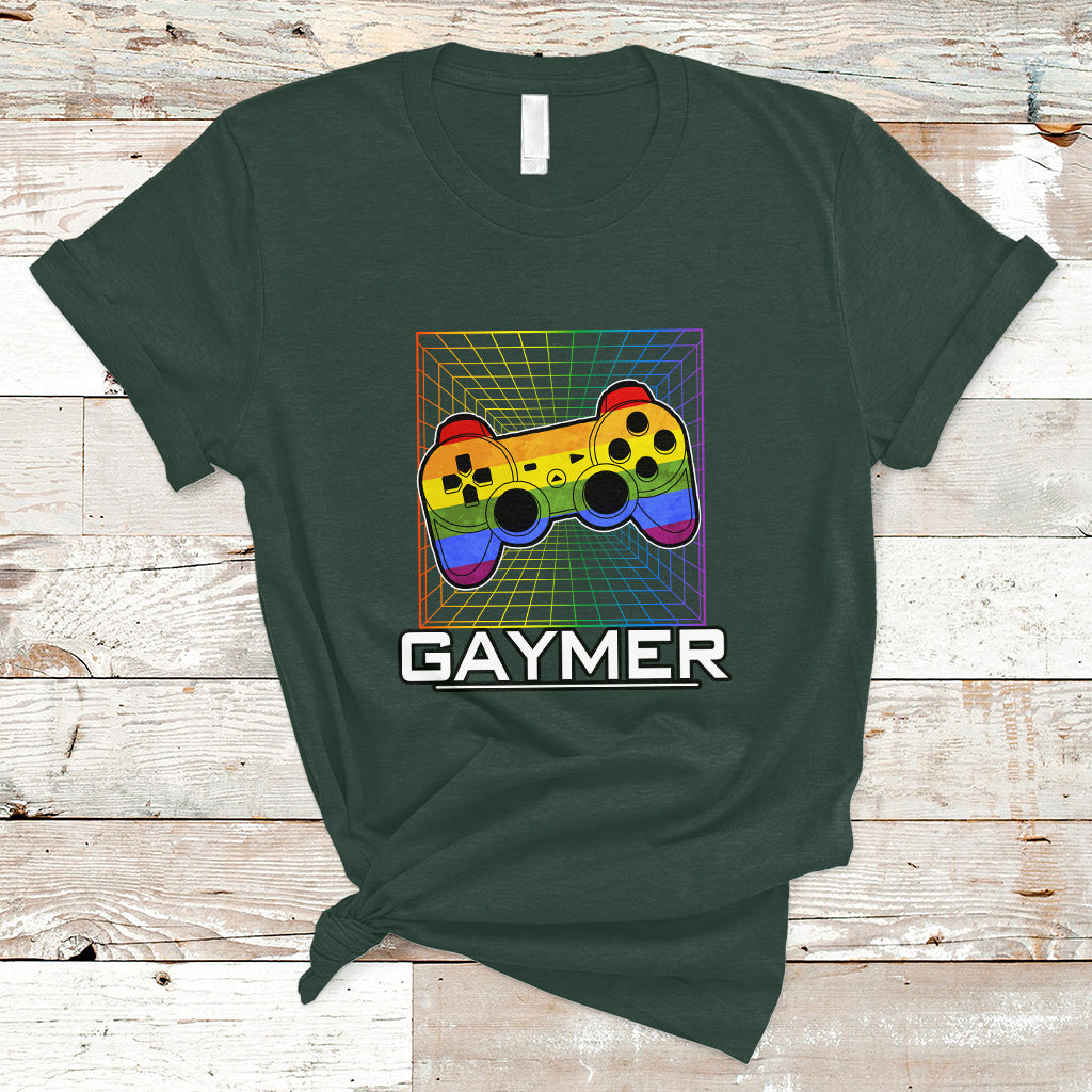 GAYMER T Shirt LGBT Pride Gay Gamer Rainbow Controller - Wonder Print Shop
