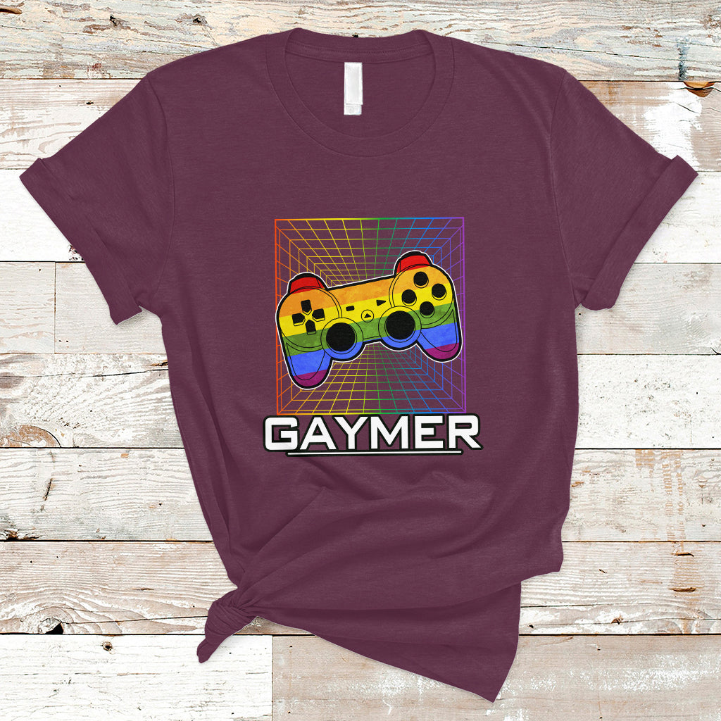 GAYMER T Shirt LGBT Pride Gay Gamer Rainbow Controller - Wonder Print Shop