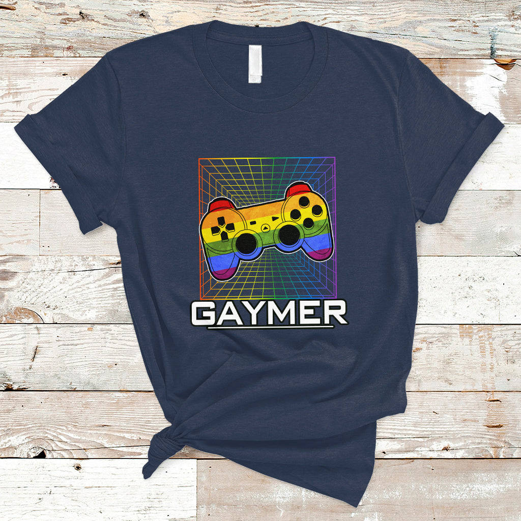 GAYMER T Shirt LGBT Pride Gay Gamer Rainbow Controller - Wonder Print Shop