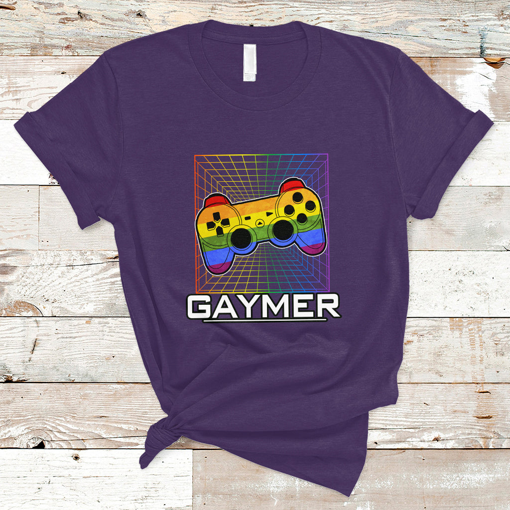 GAYMER T Shirt LGBT Pride Gay Gamer Rainbow Controller - Wonder Print Shop