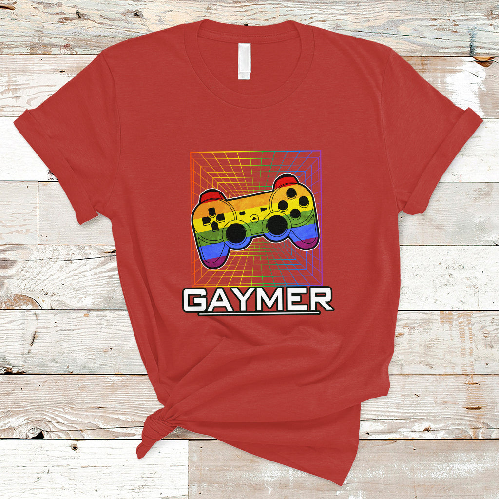 GAYMER T Shirt LGBT Pride Gay Gamer Rainbow Controller - Wonder Print Shop