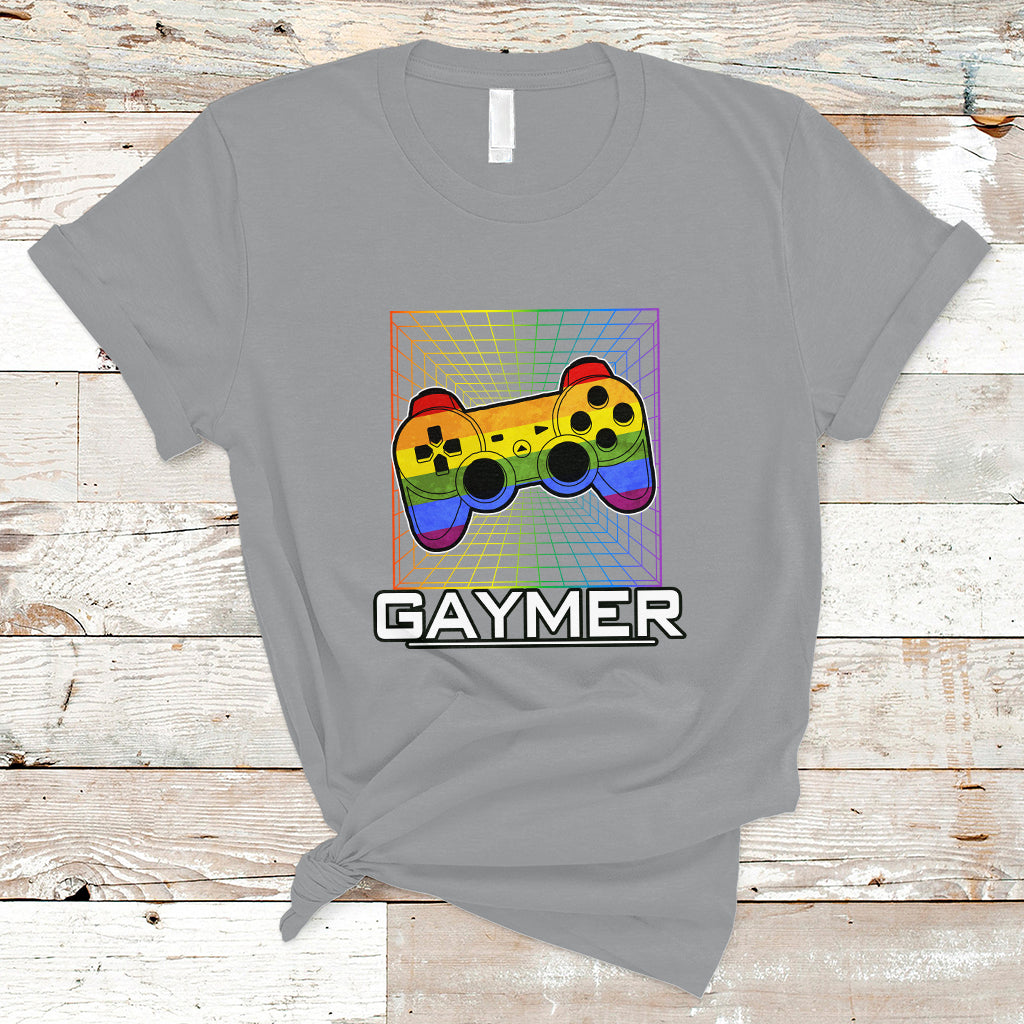 GAYMER T Shirt LGBT Pride Gay Gamer Rainbow Controller - Wonder Print Shop