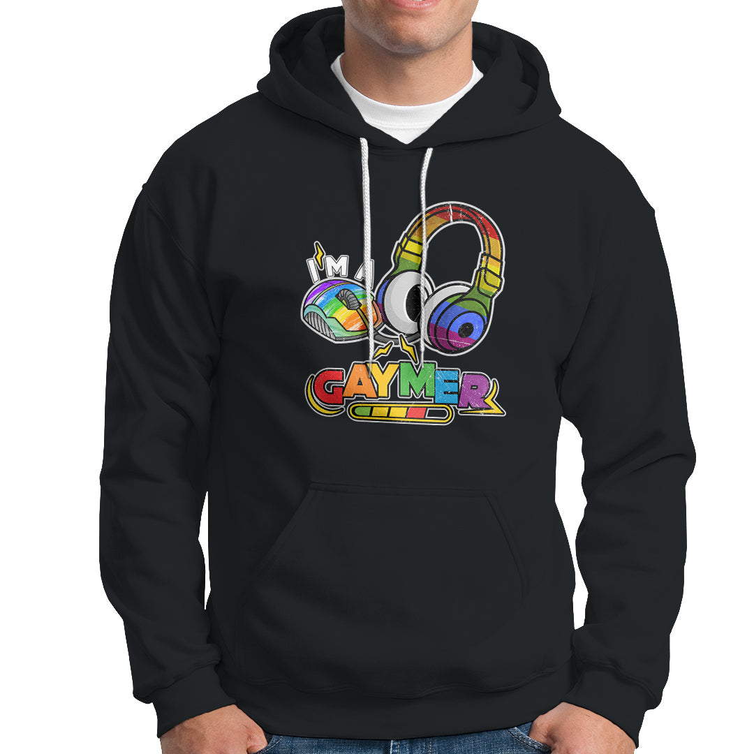 GAYMER Hoodie LGBT Pride Gay Gamer Rainbow Controller and Headphones - Wonder Print Shop
