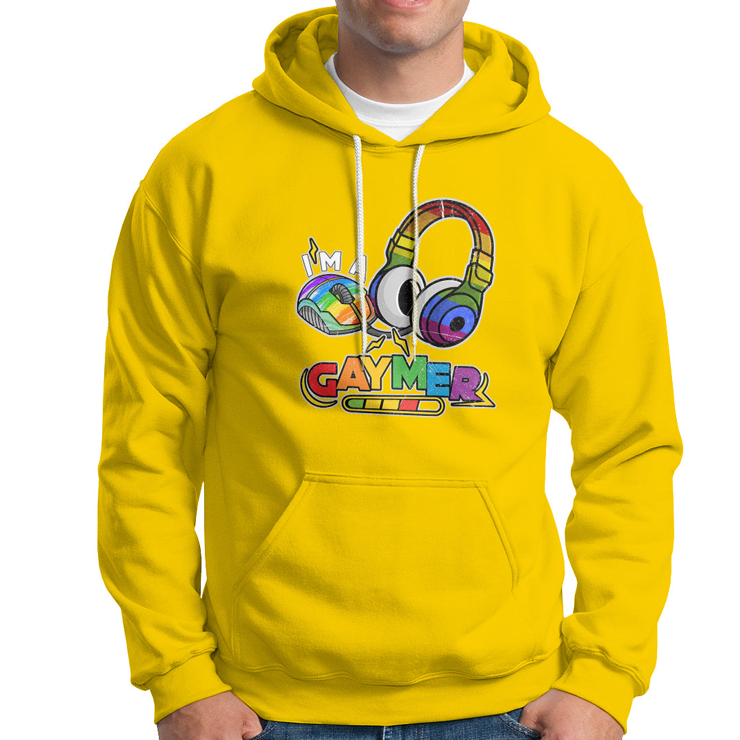 GAYMER Hoodie LGBT Pride Gay Gamer Rainbow Controller and Headphones - Wonder Print Shop