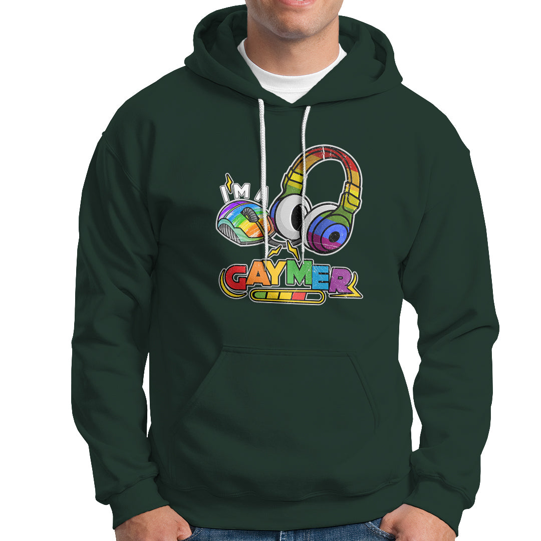 GAYMER Hoodie LGBT Pride Gay Gamer Rainbow Controller and Headphones - Wonder Print Shop