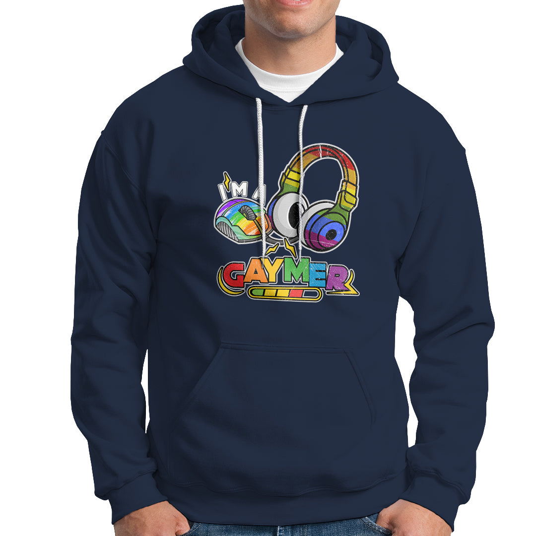 GAYMER Hoodie LGBT Pride Gay Gamer Rainbow Controller and Headphones - Wonder Print Shop
