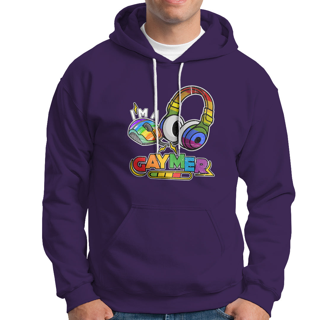 GAYMER Hoodie LGBT Pride Gay Gamer Rainbow Controller and Headphones - Wonder Print Shop