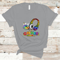GAYMER T Shirt LGBT Pride Gay Gamer Rainbow Controller and Headphones - Wonder Print Shop