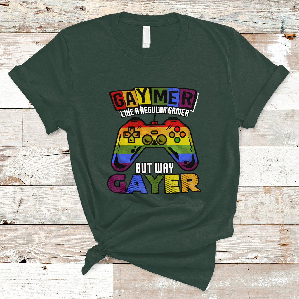 GAYMER T Shirt Like a Regular Gamer But Way Gayer Game Player - Wonder Print Shop