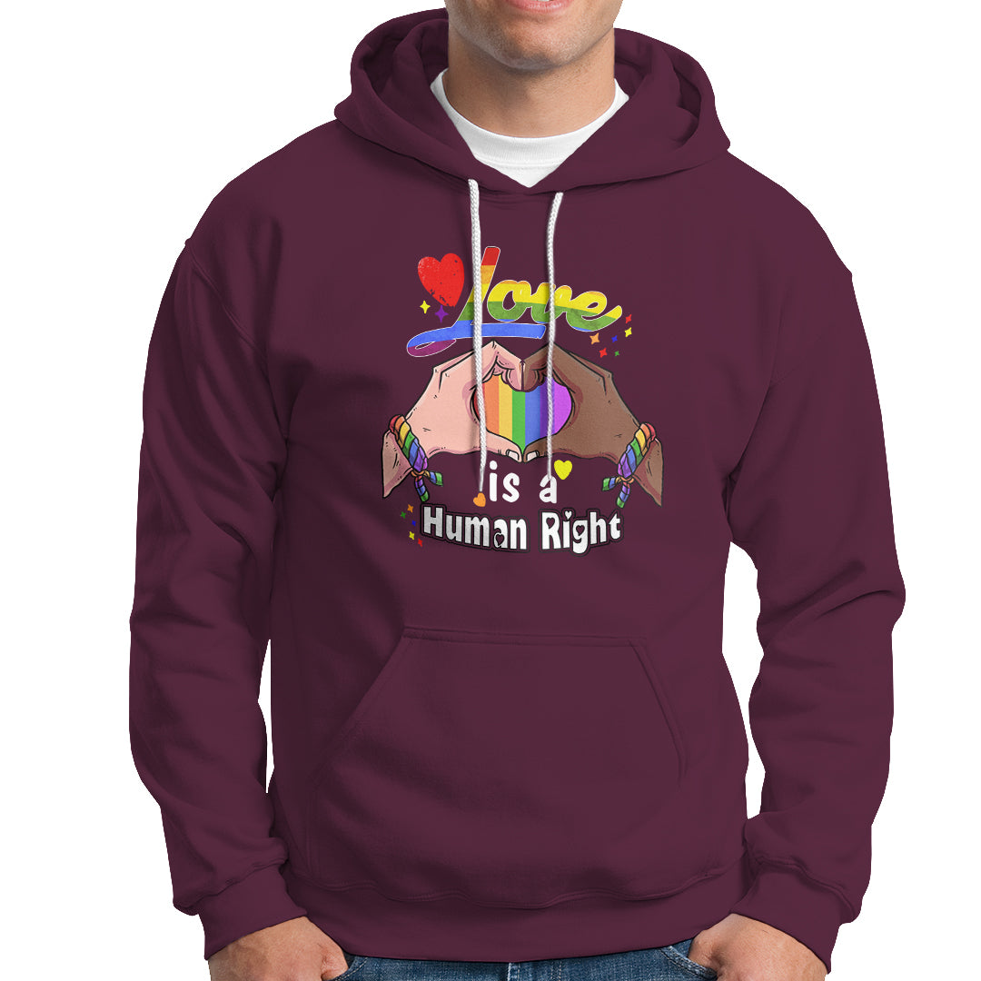 Pride Month Hoodie Love is A Human Right - Wonder Print Shop