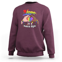 Pride Month Sweatshirt Love is A Human Right - Wonder Print Shop