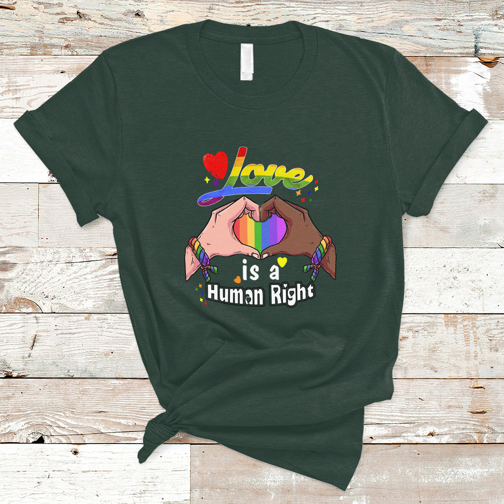 Pride Month T Shirt Love is A Human Right - Wonder Print Shop