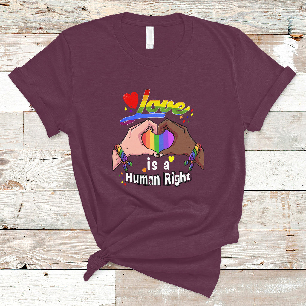 Pride Month T Shirt Love is A Human Right - Wonder Print Shop