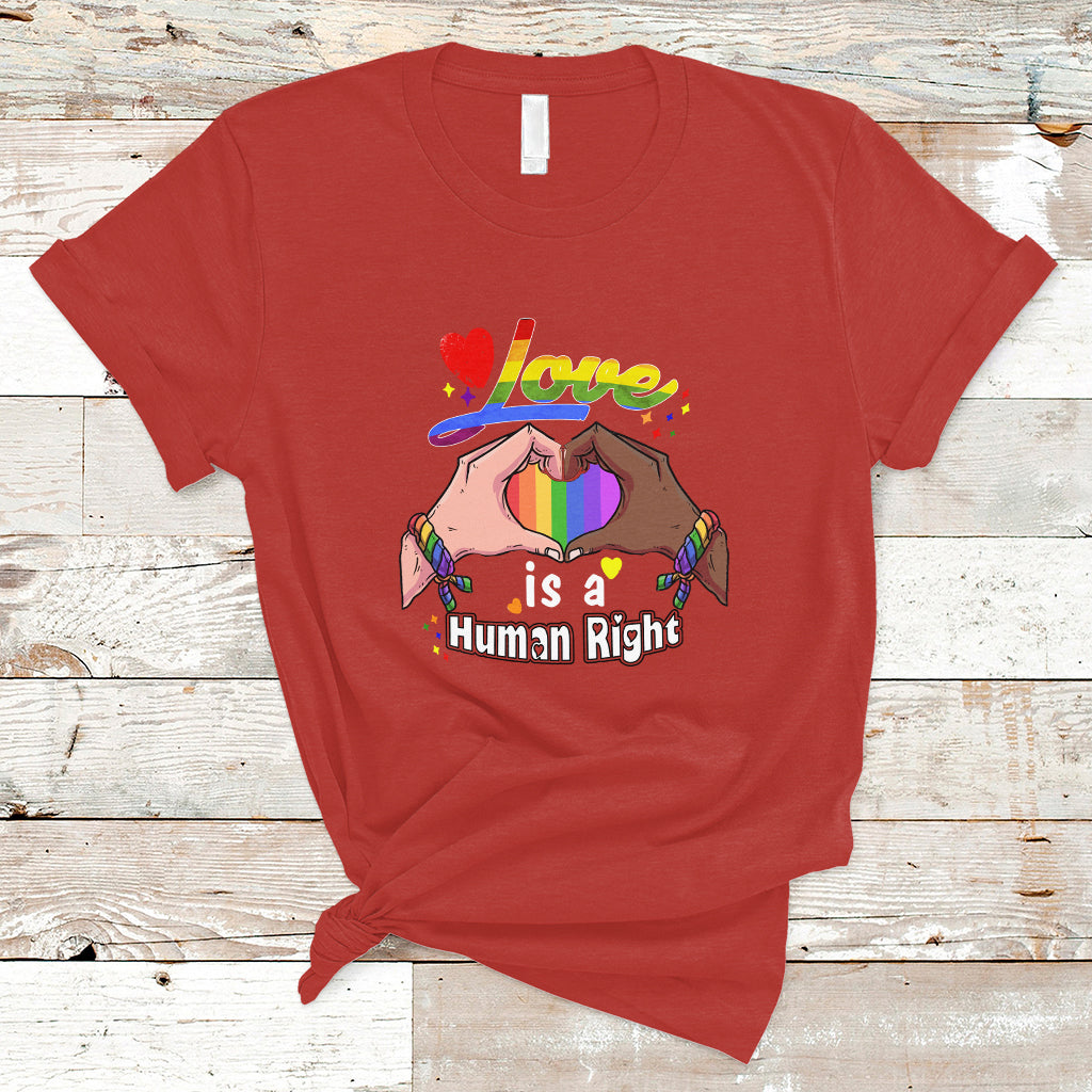 Pride Month T Shirt Love is A Human Right - Wonder Print Shop