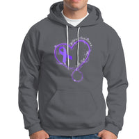 Epilepsy Awareness Month Hoodie Faith Hope Love with Purple Ribbon - Wonder Print Shop