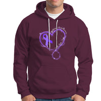 Epilepsy Awareness Month Hoodie Faith Hope Love with Purple Ribbon - Wonder Print Shop