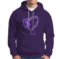 Epilepsy Awareness Month Hoodie Faith Hope Love with Purple Ribbon - Wonder Print Shop