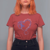 Women's epilepsy awareness T-shirt, maroon red, purple heart ribbon graphic