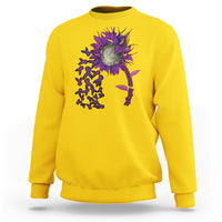 Epilepsy Awareness Day Sweatshirt Sunflower Survivor Fighter - Wonder Print Shop