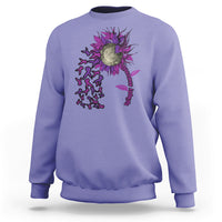 Epilepsy Awareness Day Sweatshirt Sunflower Survivor Fighter - Wonder Print Shop